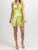 Satin Cowl Neck Mini Dress In Apple Green