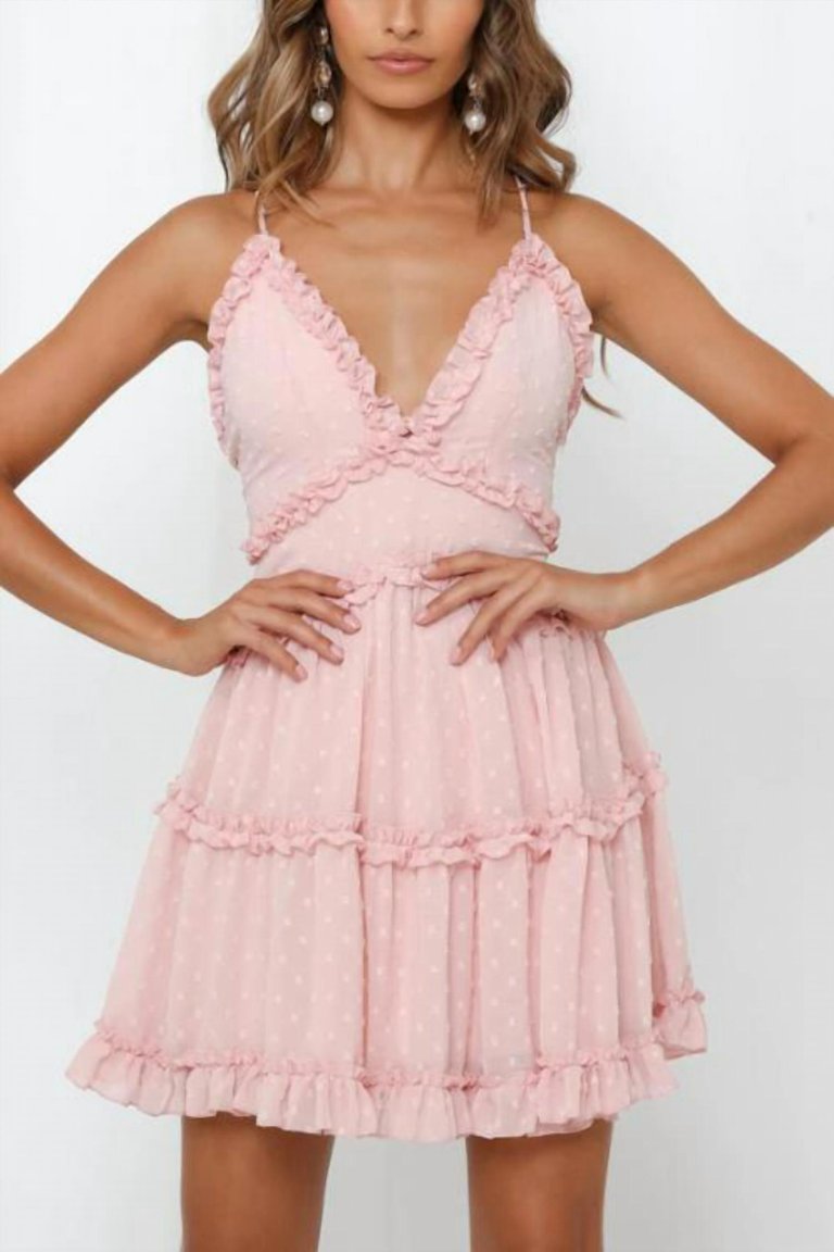 Tiered Mini Dress In Blush Pink - Blush Pink