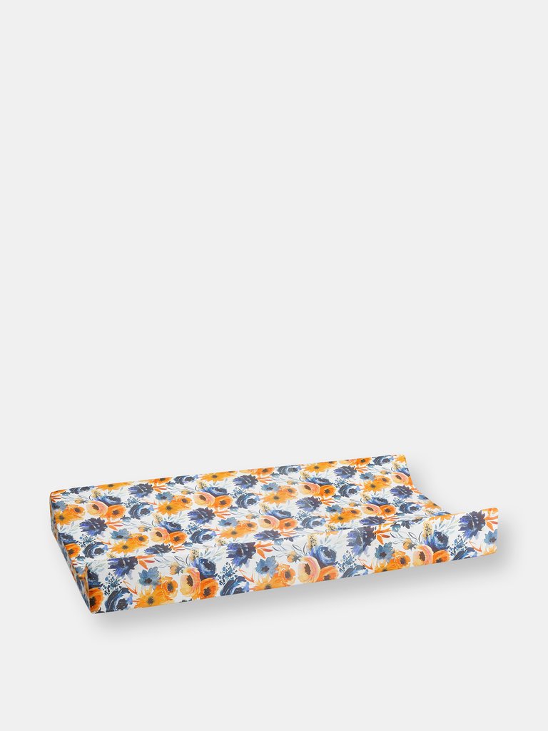 Changing Pad Cover - Navy Orange Floral