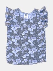 Flutter Top - Gray Floral