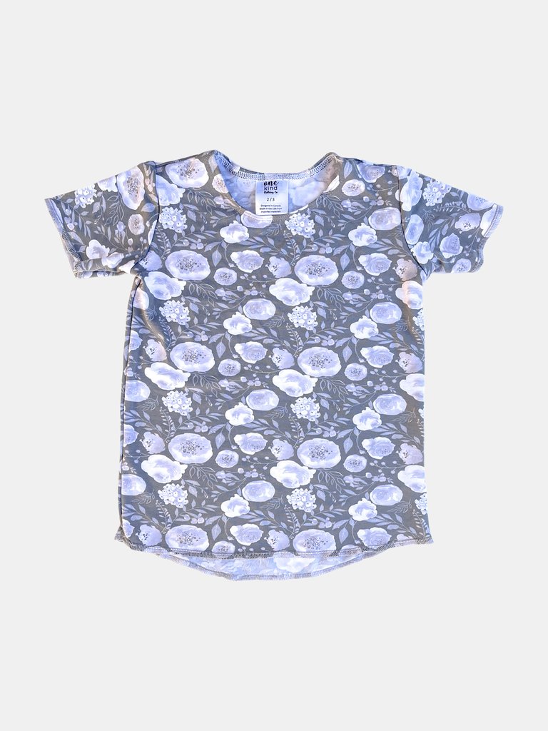 Slouchy Tee - Floral Grey