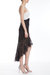 Black White Combo Cutout High-Low Dress