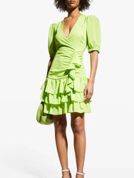 Lime Tiered Ruffle Day Dress - Green