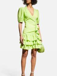 Lime Tiered Ruffle Day Dress