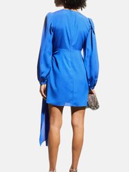 Long Sleeve Wrap Mini Dress