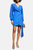Long Sleeve Wrap Mini Dress - Cobalt