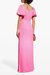 Pink Cutout Puff Sleeve Maxi Dress