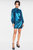 The Aria Dress | Turquoise Balloon Sleeve Metallic Mini Dress