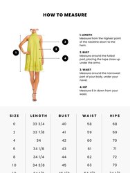 The Ava | Lemon Ruffle Halter Neck Cocktail Dress