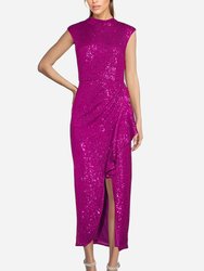 The Bardot | Fuchsia Sequin Cocktail Dress