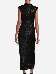 The Bardot | Black Sequin Cocktail Dress