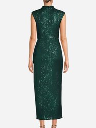 The Bardot | Emerald Sequin Cocktail Dress
