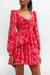 The Betty | Printed Cocktail Dress - Red/Pink