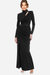 The Bridgette | Sleek High Neck Sequin Black Gown - Black