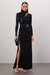 The Bridgette | Sleek High Neck Sequin Black Gown