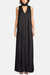 The Cami | Black High Neck Pleated Gown - Black