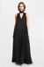 The Cami | Black High Neck Pleated Gown