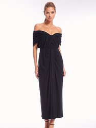 The Cecilia | Black Stretch Jersey Maxi Dress