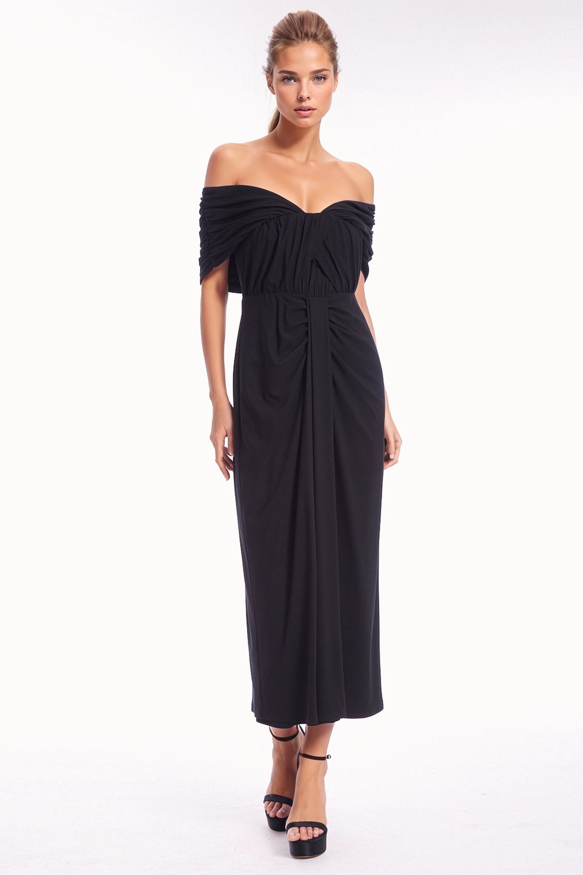 CECILIA STRAPLESS MAXI DRESS - BLACK