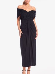 The Cecilia | Black Stretch Jersey Maxi Dress - Black