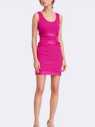 The Celeste | Fuchsia Column Cocktail Dress - Fuchsia