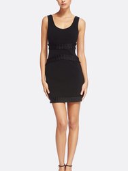 The Celeste | Black Column Cocktail Dress - Black