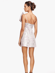 The Chloe | Lilac One Shoulder Jacquard Mini Dress