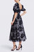 The Cristina | Black Floral Organza Midi