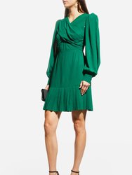 The Fiona Cocktail Dress - Green Sleeved