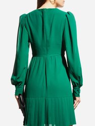 The Fiona Cocktail Dress - Green Sleeved