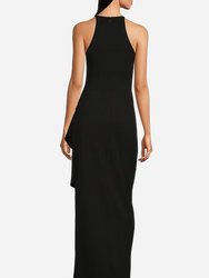 The Gemma | Black Stretch Crepe Gown