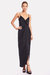 The Hayes Black Faux Wrap Gown - Black