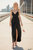 The Hayes Black Faux Wrap Gown