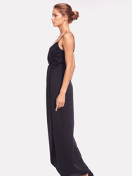 The Hayes Black Faux Wrap Gown