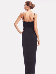 The Hayes Black Faux Wrap Gown