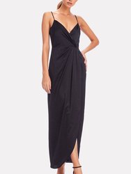 The Hayes Black Faux Wrap Gown