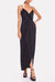 The Hayes Black Faux Wrap Gown