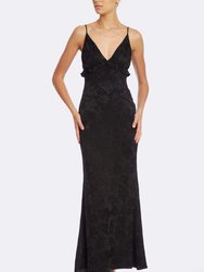 The Isabelle | Black V-Neck Slip Gown - Black