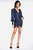The Jenna | Blue Lame Faux Wrap Mini Dress