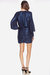 The Jenna | Blue Lame Faux Wrap Mini Dress