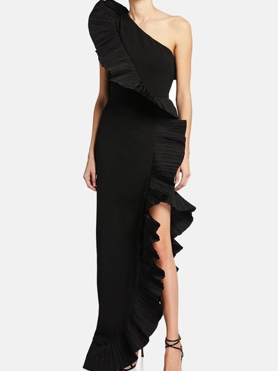 ONE33 SOCIAL The Mercer | Black Pleated Ruffle Gown product