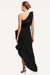The Mercer | Black Pleated Ruffle Gown
