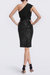 The Mercer | Black Sequin Pleated Ruffle Cocktail Dress