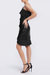 The Mercer | Black Sequin Pleated Ruffle Cocktail Dress