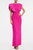 The Mercer | Fuchsia Pleated Shoulder Column Gown - Fuchsia