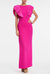 The Mercer | Fuchsia Pleated Shoulder Column Gown - Fuchsia