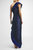 The Mercer Sequin | Navy Pleated Ruffle Gown
