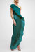 The Mercer Sequin | Emerald Pleated Ruffle Gown - Emerald
