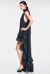 The Naomi | Forest Green Jacquard High-Low Gown