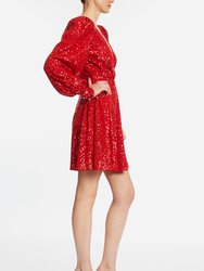 The Olivia | Sequin Cocktail Dress - Orange